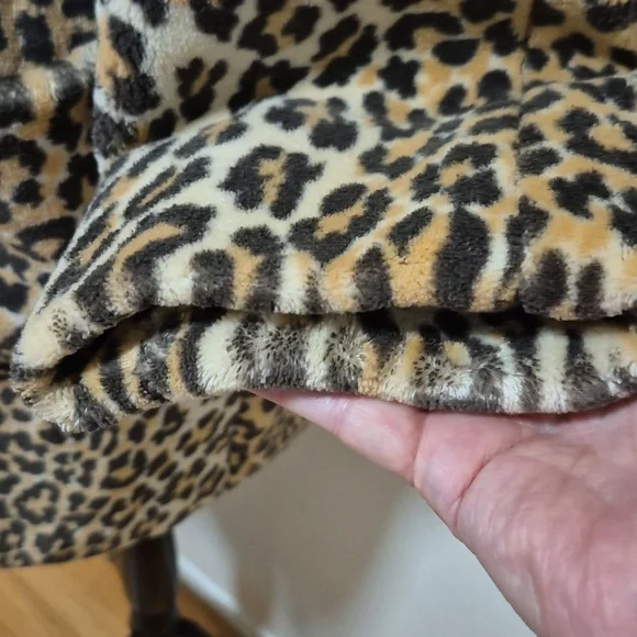 Vintage Leopard Print Car Coat 2 Large Front Pockets Gorgeous! - Picture 6 of 11
